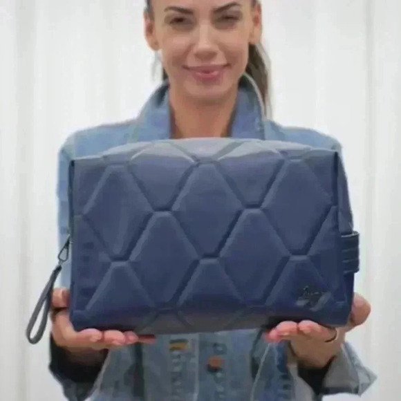 LUG Bumper Satin Luxe VL (Vegan Leather) Cosmetic Case / Toiletry Case in Sage - Picture 10 of 15